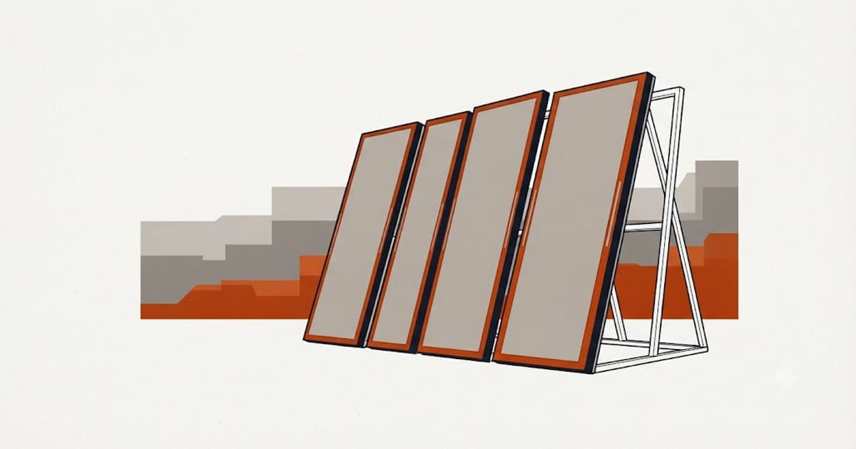 Drywall sheets stacked against graduated regional bands