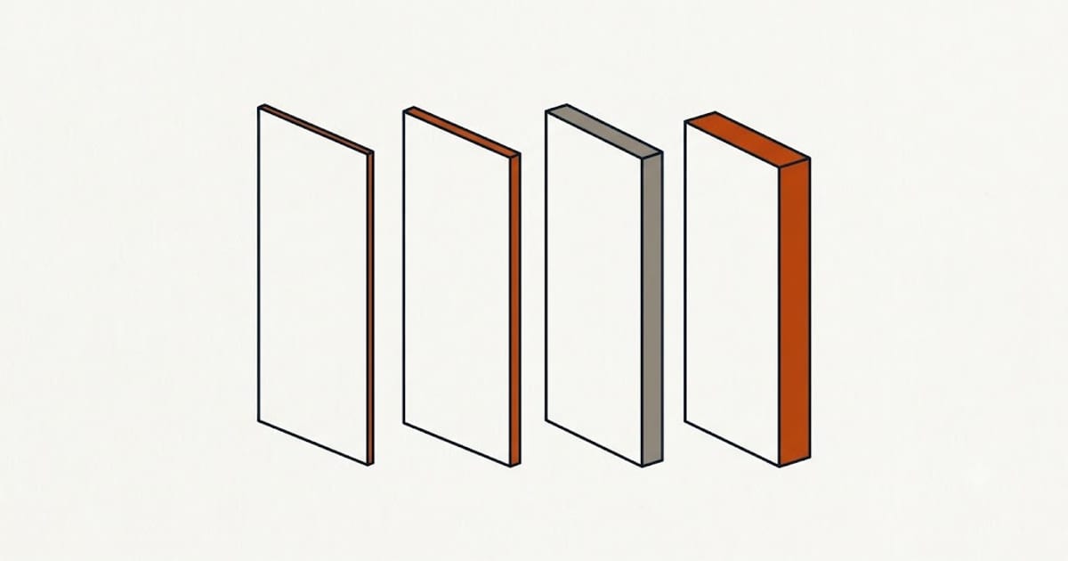 Four board thicknesses against their uses